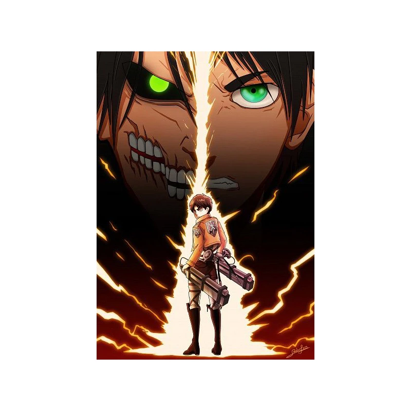 پوستر ویرمان مدل حمله به تایتان ها