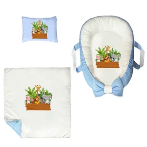 سرویس خواب سه تکه نوزاد ناریکو مدل گارد محافظ دار طرح حیوانات جنگل کد 0558