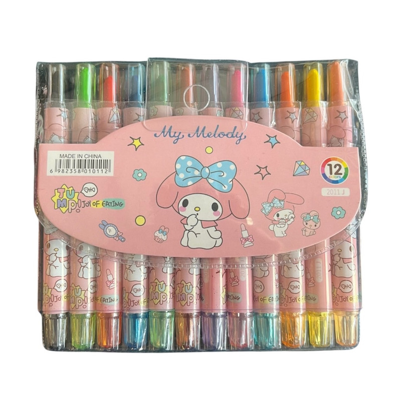 پاستل مدادی 12 رنگ مدل پیچی طرح ملودی