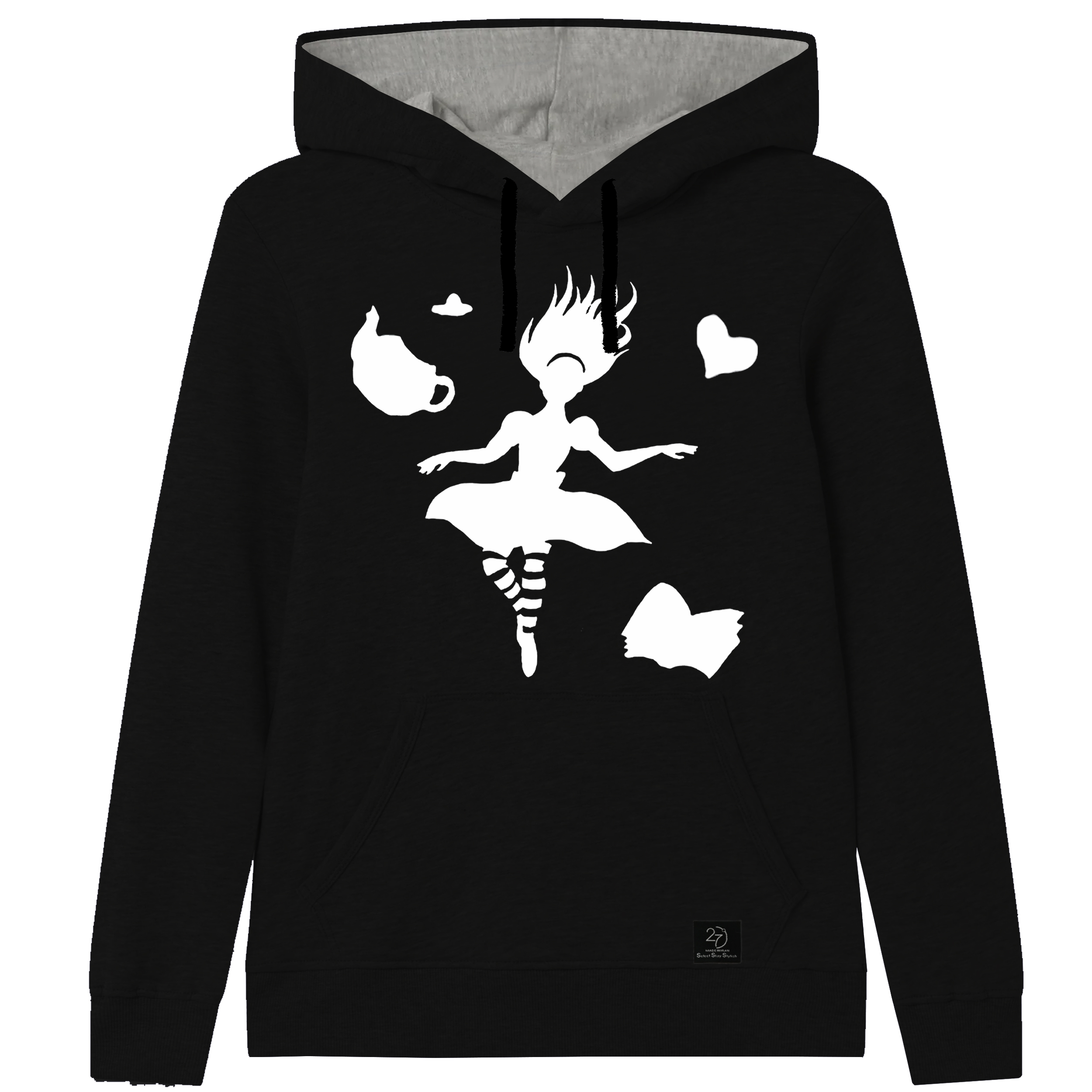 هودی دخترانه 27 مدل GIRL کد V16 رنگ مشکی