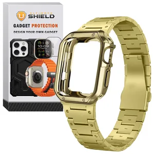 Ultimate Shield band model Santos Lux suitable for Apple watch 44/45mm Series 4/5/6/7/SE/SE2/SE3 with cover