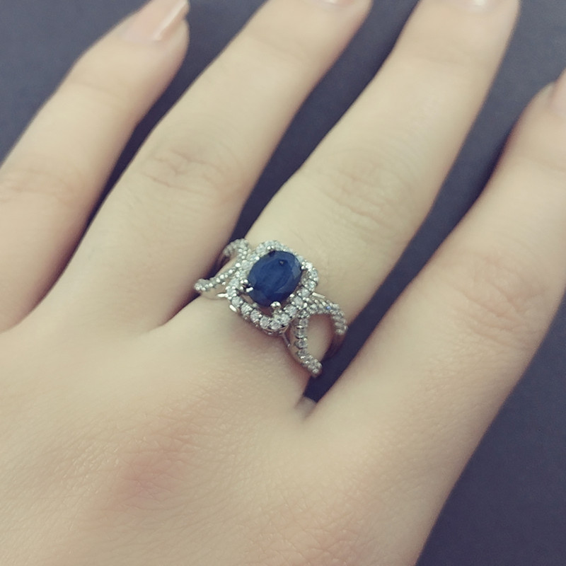 انگشتر نقره زنانه سلین کالا مدل یاقوت کبود کد 46