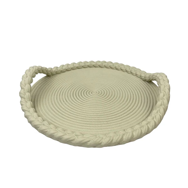 سینی دسته دار مدل طناب بافت قطر 28 سانتی متر