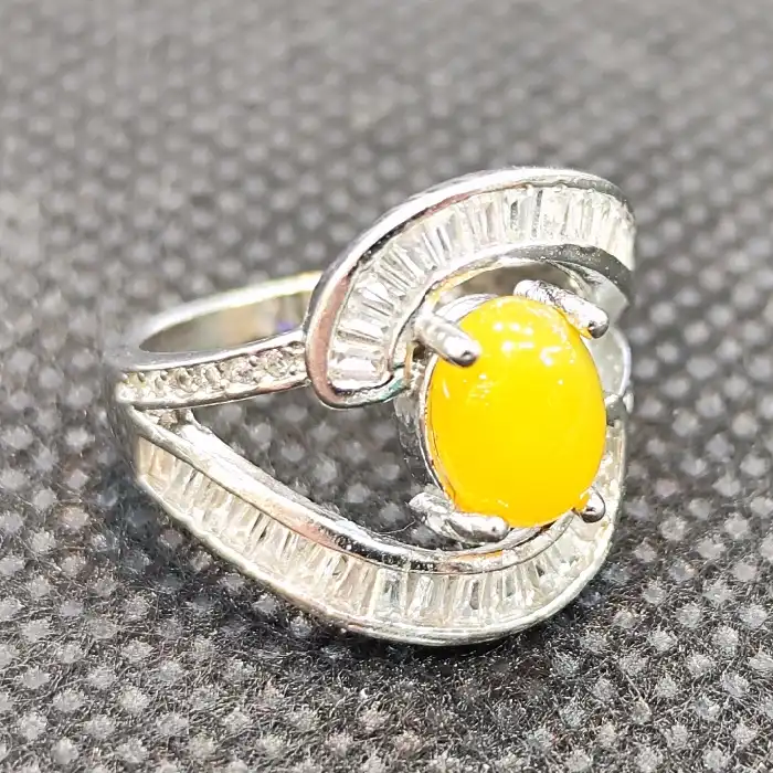 انگشتر نقره زنانه مدل سنگ عقیق شرف شمس کد 61