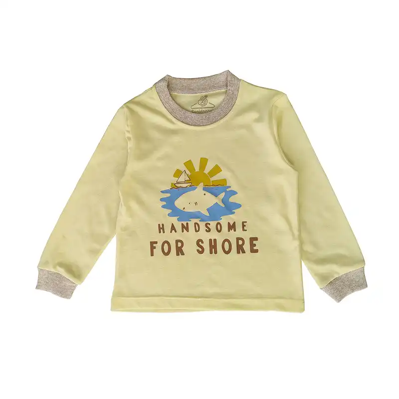 ست تی شرت و شلوار بچگانه سپیدپوش مدل کوسه