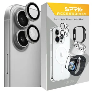محافظ لنز دوربین اسپریگ مدل Ring metal-Super High quality مناسب برای گوشی موبایل اپل Iphone 16 / 16 Plus...