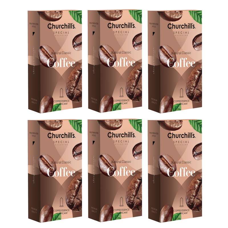 کاندوم چرچیلز مدل Coffee مجموعه 6 عددی