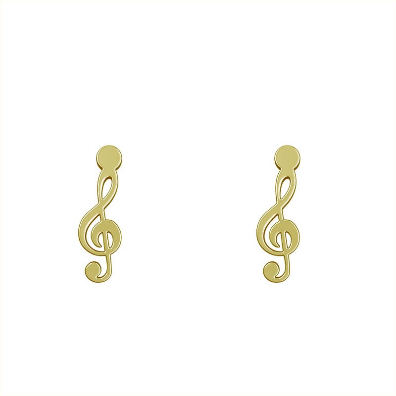 گوشواره طلا 18 عیار زنانه مدوپد مدل نت موسیقی کد GA1-12399