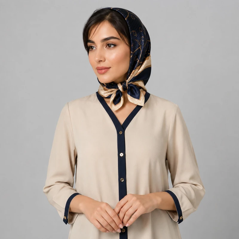 دستمال سر و گردن زنانه مدل ابریشم کد 135