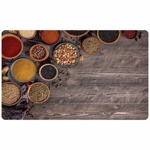 زیربشقابی و زیر قابلمه ای مدل سه لایه رویه مخمل طرح آشپزخانه ای کد Q.610