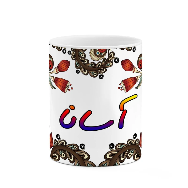 ماگ کاکتی مدل اسم آسانا طرح سنتی گل و بته کد mgh43592
