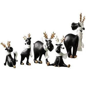 مجسمه طرح گوزن کد 1071 مجموعه 5 عددی