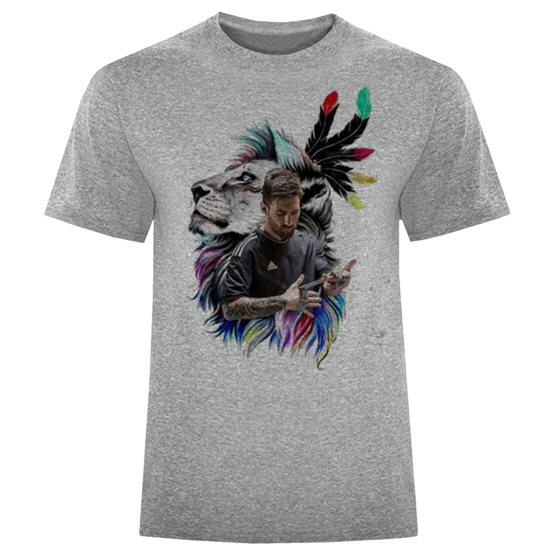 تیشرت آستین کوتاه مردانه طرح مسی کد W472