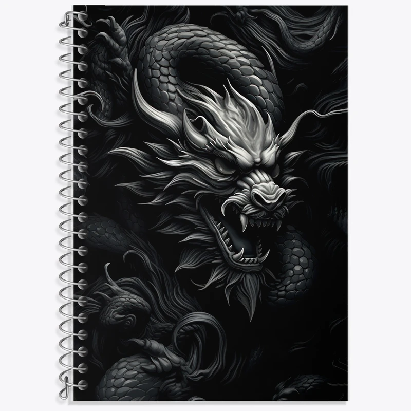 دفتر زبان 50 برگ خندالو مدل دو خط طرح اژدها کد F2636