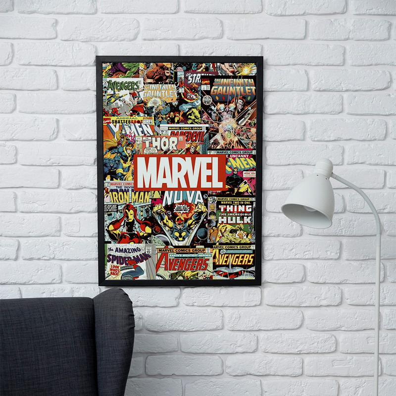 تابلو مدل دیواری طرح لوگو مارول | Marvel کد FD182