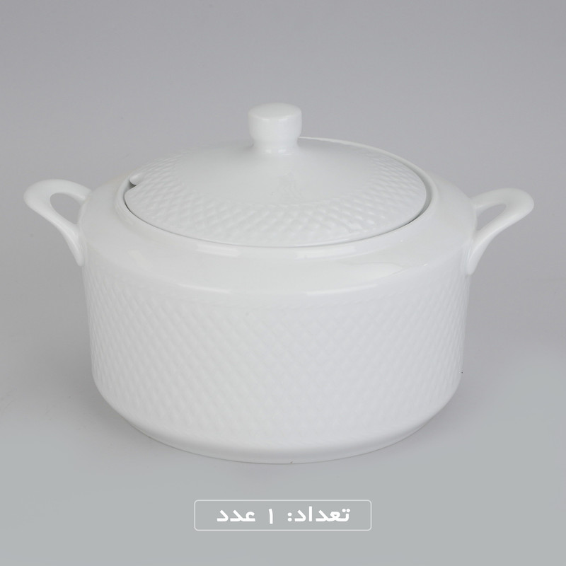 سرویس غذاخوری 102 پارچه چینی زرین ایران سری رادیانس مدل White درجه یک