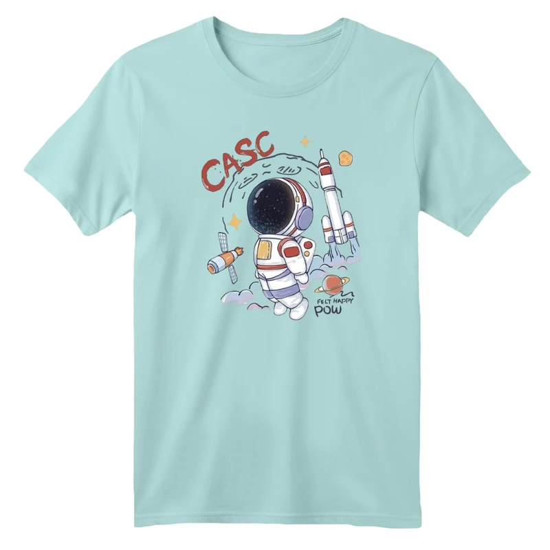 تی شرت آستین کوتاه بچگانه مدل فضانورد و موشک