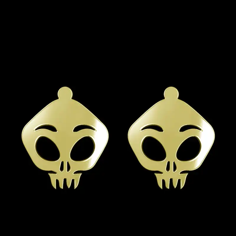 گوشواره طلا 18 عیار زنانه مدوپد مدل جمجمه کد GA1-15677