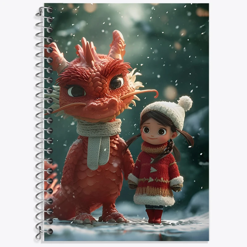 دفتر نت موسیقی 50 برگ خندالو طرح دختر و اژدها کد F6629