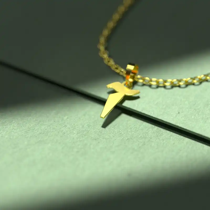 گردنبند طلا 18 عیار زنانه مدوپد مدل حرف آ کد I2-1-1833