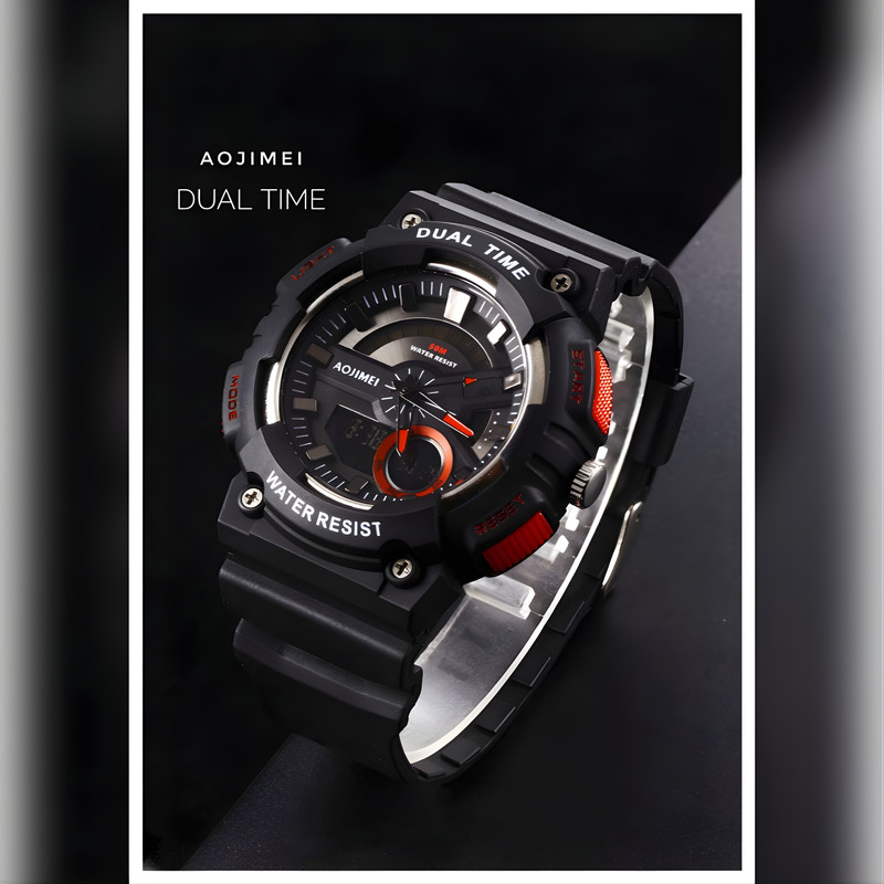 ساعت مچی عقربه ای بچگانه مدل دو زمانه بند پیو کرنوگراف