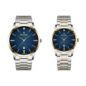 ست ساعت مچی عقربه‌ای کوارتز زنانه و مردانه رومانل مدل RM402002M-K