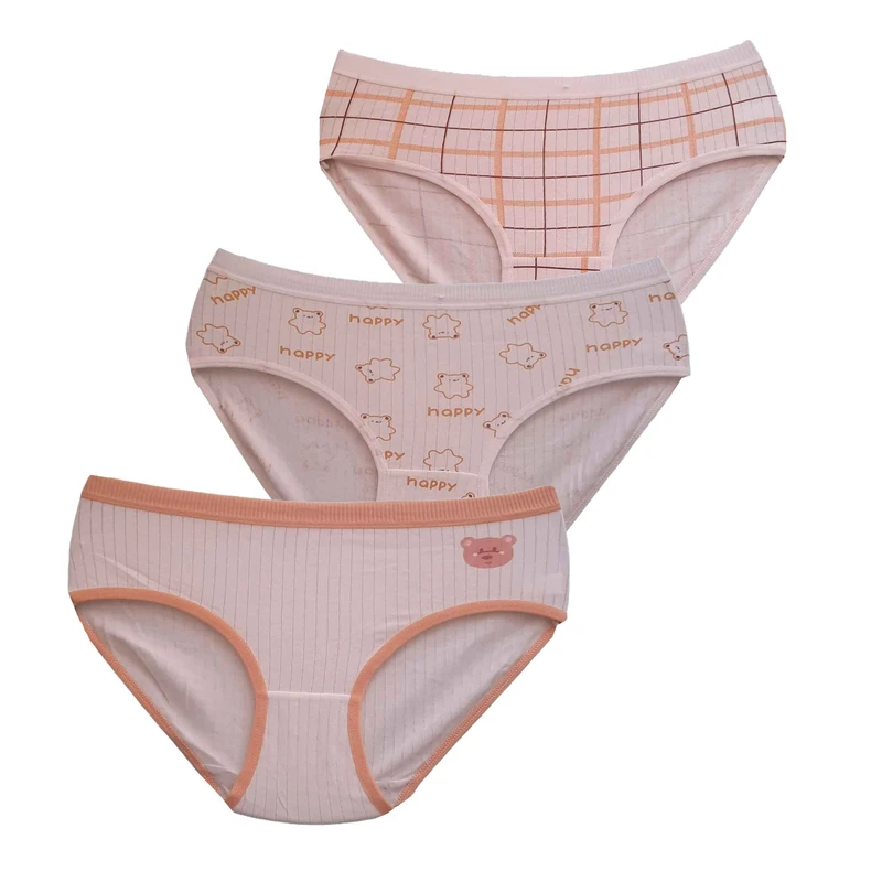 شورت زنانه مدل نخی پنبه اعلا طرح عروسکی مجموعه 3 عددی