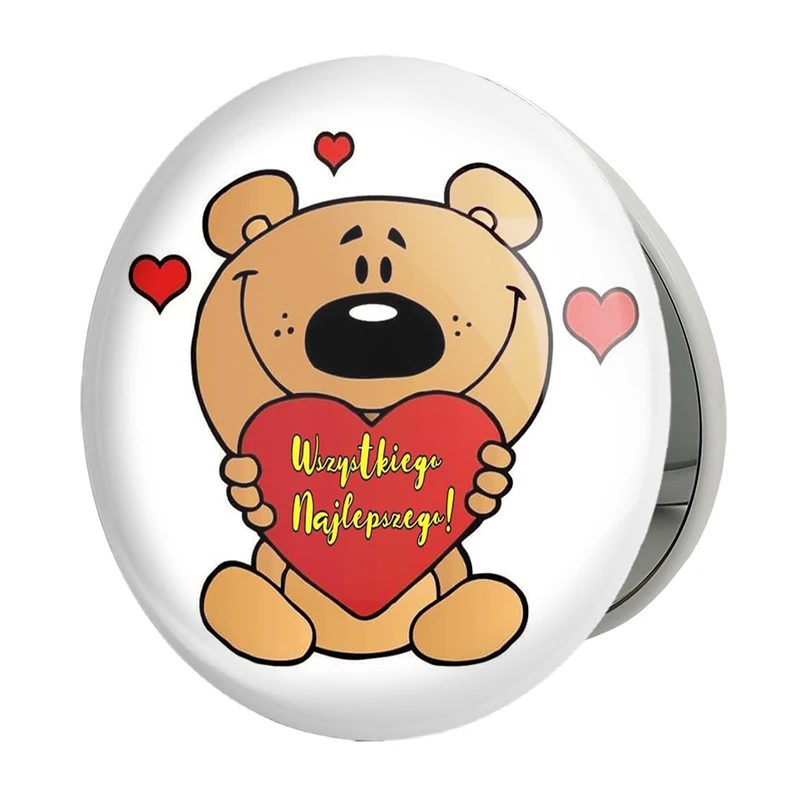 آینه جیبی خندالو طرح عاشقانه مدل تاشو کد 1866 