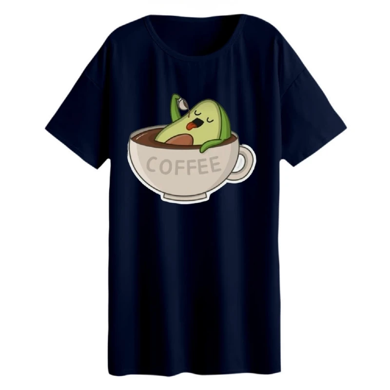 تی شرت لانگ زنانه مدل آووکادو و قهوه 