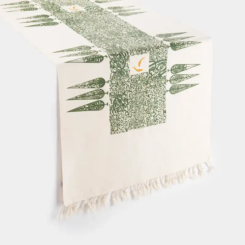 رومیزی چاپ دستی گدار مدل باغ کاشی