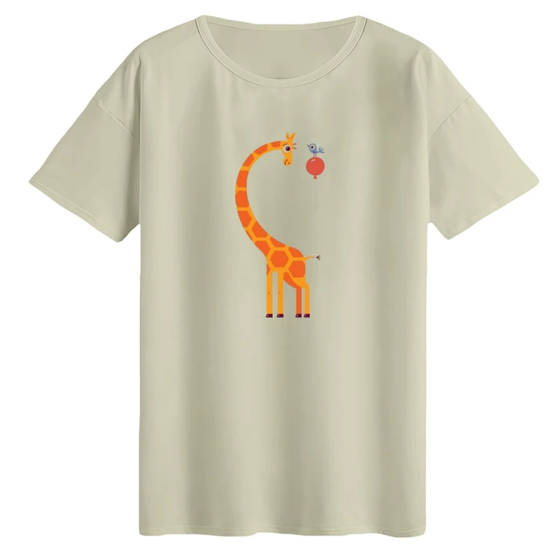 تی‌شرت لانگ آستین کوتاه زنانه مدل زرافه و بادکنک