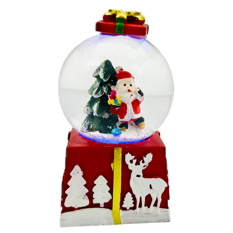 گوی مدل چراغدار بابانوئل طرح هدیه کریسمس کد A4127