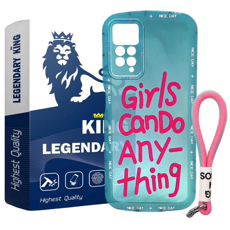کاور لجندری کینگ مدل دخترها میتوانند2 مناسب برای گوشی موبایل شیائومی Redmi Note 11 Global / Note 11S به همراه بندآویز