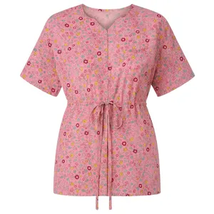 بلوز آستین کوتاه یقه گرد زنانه مدل آماندیس کد AM094