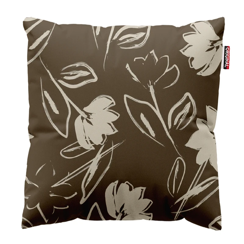 کوسن پاد آفرین مدل مینیمال طرح گل و برگ کد PK403584 سایز 40*40 سانتی متر