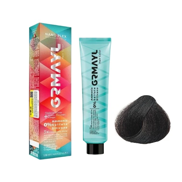 رنگ مو گرمایل شماره 1.0 مدل 2024 حجم 120 میلی لیتر رنگ مشکی ساده