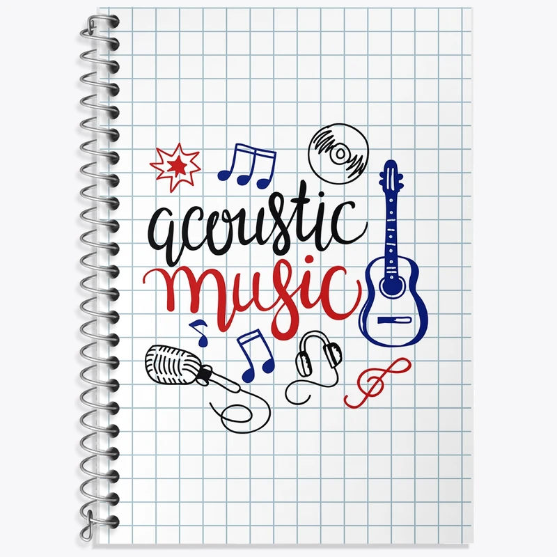 دفتر لغت 50 برگ خندالو طرح موسیقی کد F2289