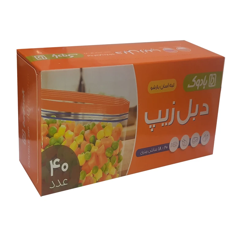 کیسه زیپ دار بادوک مدل B003 بسته 40 عددی