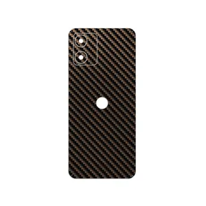 MAHOOT Glossy-Brown-Fiber Cover Sticker for Motorola Moto E13