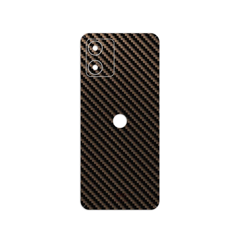 برچسب پوششی ماهوت مدل Glossy-Brown-Fiber مناسب برای گوشی موبایل موتورولا Moto E13