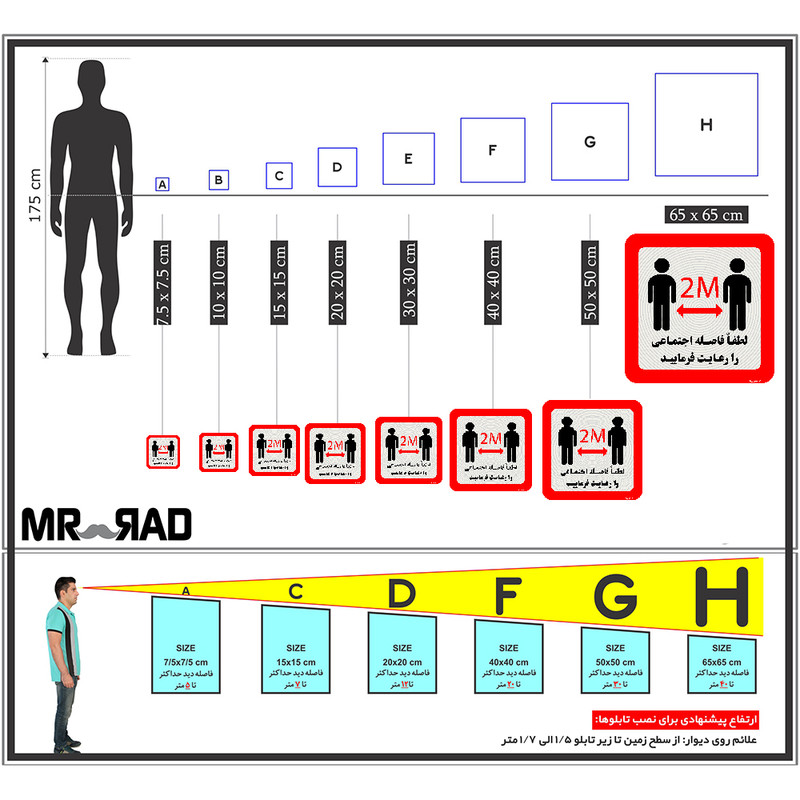 برچسب ایمنی مستر راد طرح لطفا فاصله اجتماعی را رعایت فرمایید کد HSE1317 برچسب ایمنی مستر راد طرح لطفا فاصله اجتماعی را رعایت فرمایید کد HSE1317
