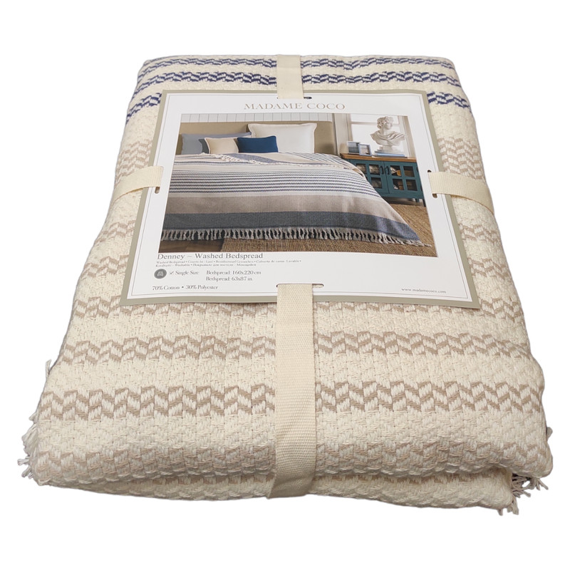 روتختی مادام کوکو مدل Denney Ekru Lacivert یک نفره سایز 220×160 سانتی متر