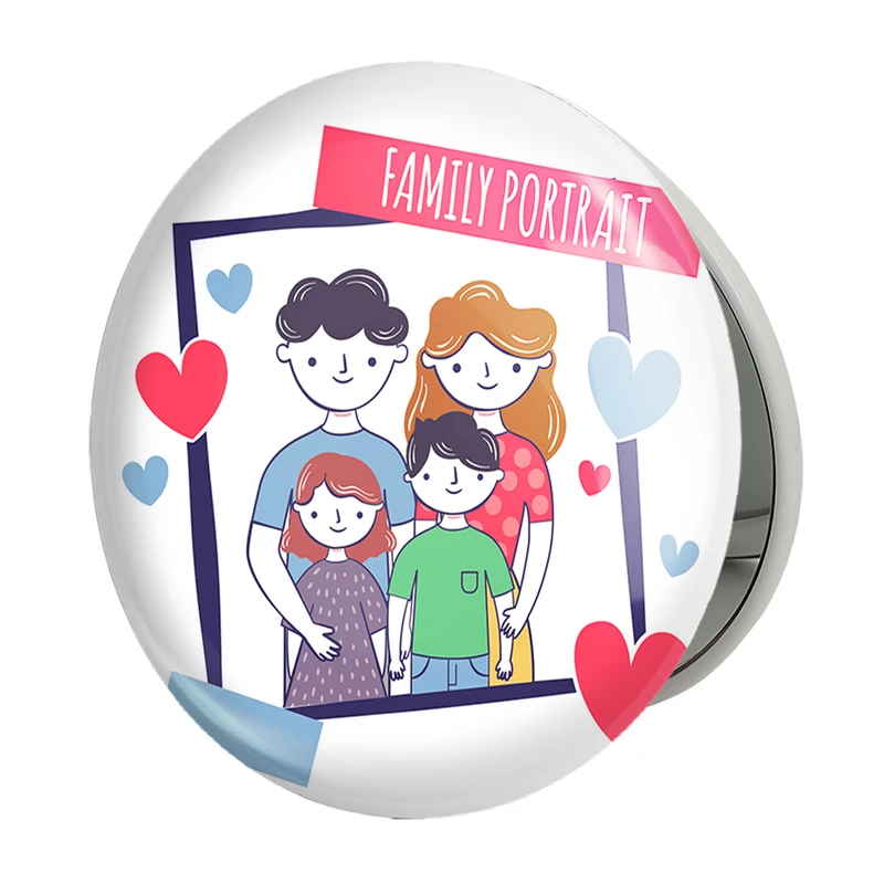 آینه جیبی خندالو طرح خانواده شاد مدل تاشو کد 29047