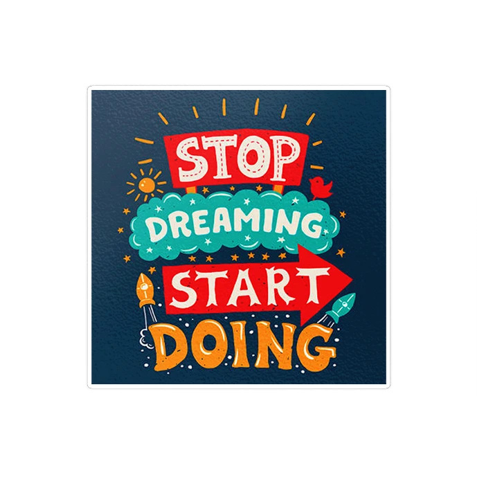 استیکر لپ تاپ ماسا دیزاین طرح stop dreaming start doing مدل STKA00447