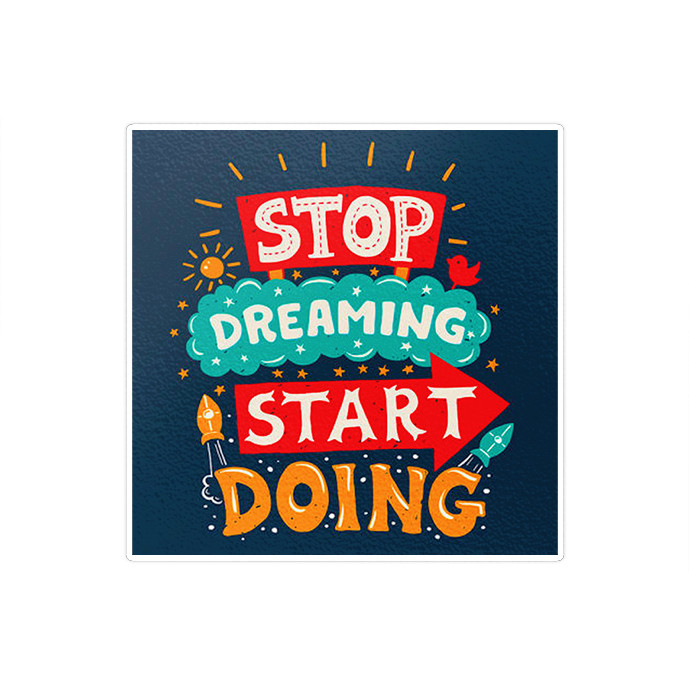 استیکر لپ تاپ ماسا دیزاین طرح stop dreaming start doing مدل STKA00447