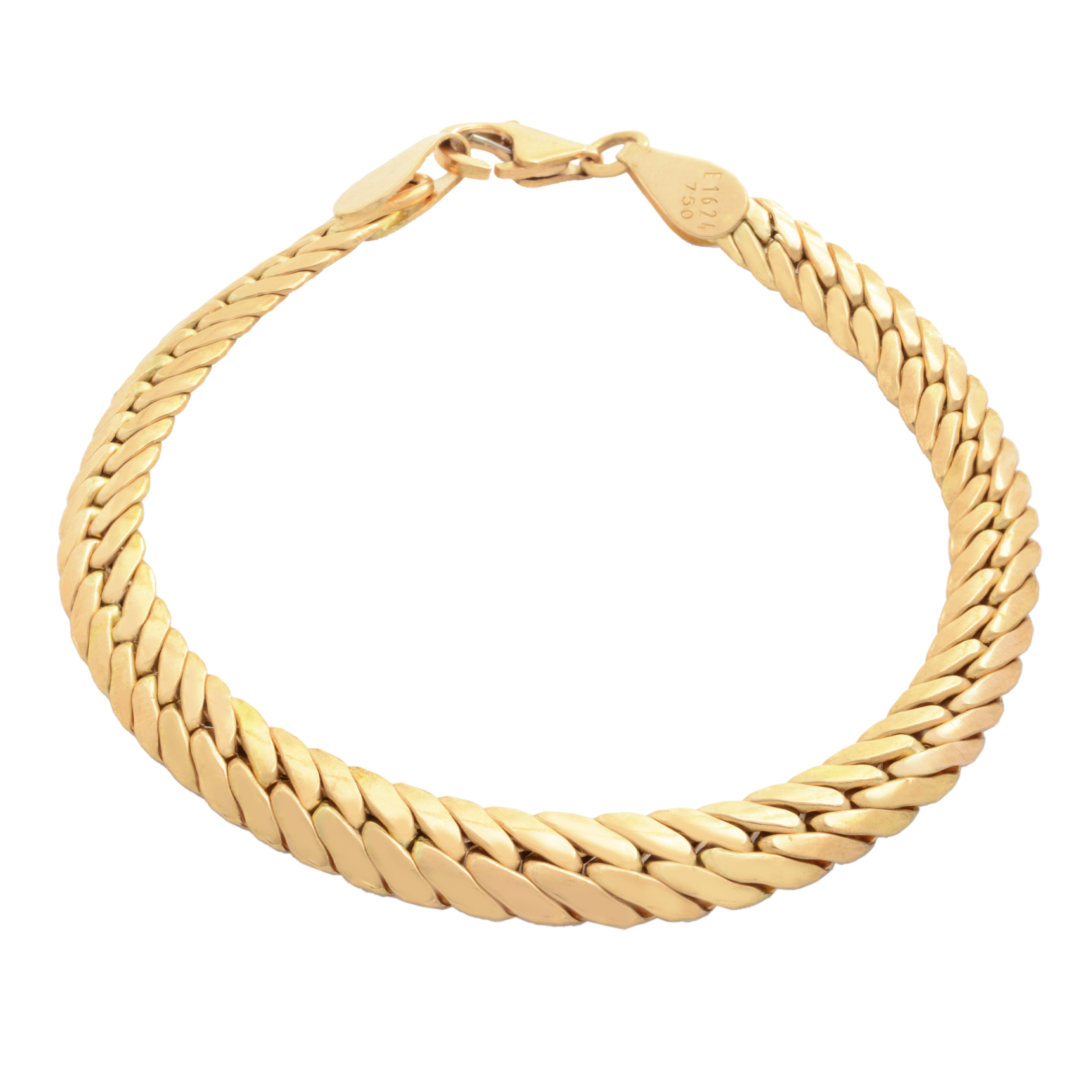 دستبند طلا 18 عیار زنانه طلای مستجابی مدل حصیری کد 18