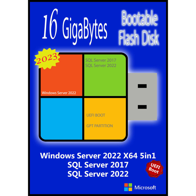سیستم عامل Windows Server 2022 5in1 X64 - UEFI 2023 نشر مایکروسافت