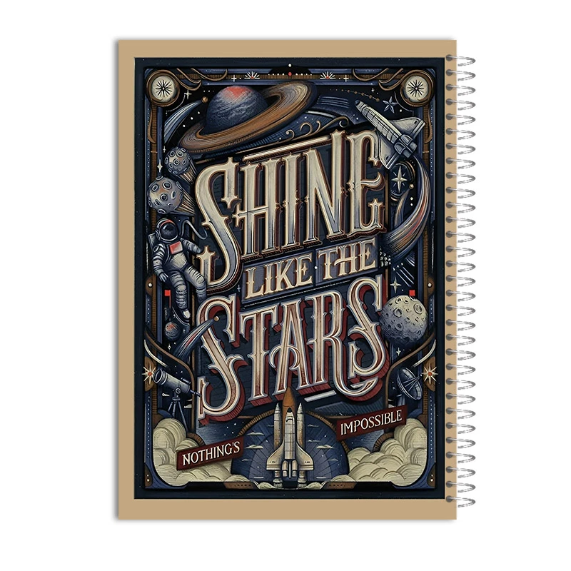 دفتر یادداشت 80 برگ آی چاپ مدل shine like the star کد 908