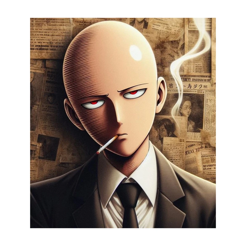 استیکر لپ تاپ و موبایل مدل انیمه طرح مرد تک مشتی سایتاما One Punch Man کد 1361