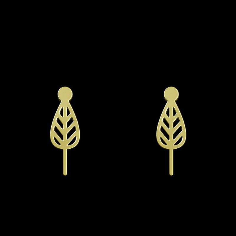 گوشواره طلا 18 عیار زنانه مدوپد مدل برگ کد GA1-15735